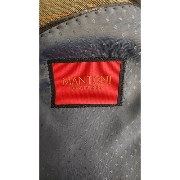 Mantoni Mens Blazer Sport Coat Charcoal Plaid  38R Super Fine Wool Jacket - Picture 4 of 13